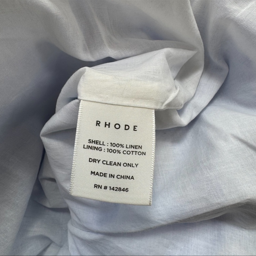 NWT Anthropologie RHODE Noa Linen Midi Dress Blue White - Picture 8 of 14